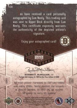 2004-05 UD Legendary Signatures - Autographs #CA Cam Neely Back