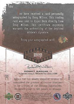 2004-05 UD Legendary Signatures - Autographs #DW Doug Wilson Back