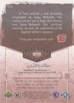 2004-05 UD Legendary Signatures - Autographs #LM Lanny McDonald Back