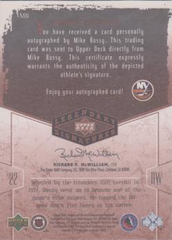 2004-05 UD Legendary Signatures - Autographs #MB Mike Bossy Back