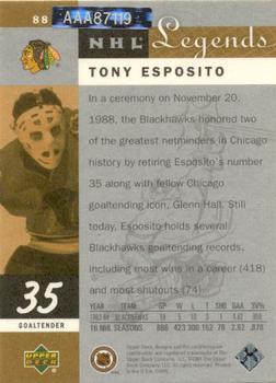 2004-05 UD Legendary Signatures - Buyback Autographs #88 Tony Esposito Back