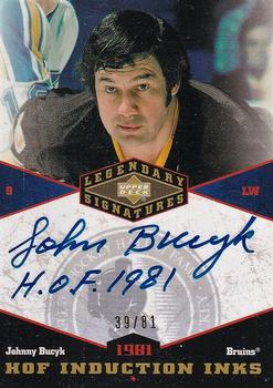 2004-05 UD Legendary Signatures - HOF Inks #HOF-JB Johnny Bucyk Front