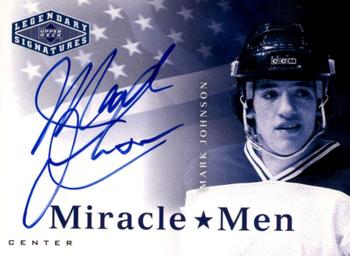 2004-05 UD Legendary Signatures - Miracle Men Autographs #USA-MJ Mark Johnson Front