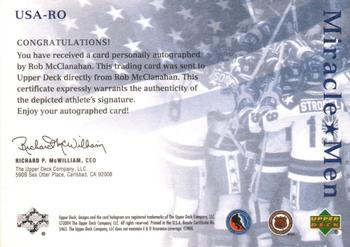 2004-05 UD Legendary Signatures - Miracle Men Autographs #USA-RO Rob McClanahan Back