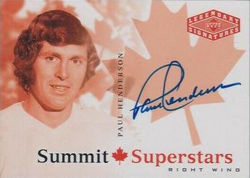 2004-05 UD Legendary Signatures - Summit Superstars Autographs #CDN-PH Paul Henderson Front