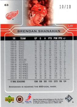 2004-05 Upper Deck - UD High Gloss HG Glossy Silver #63 Brendan Shanahan Back
