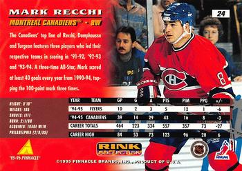 1995-96 Pinnacle - Rink Collection #24 Mark Recchi Back