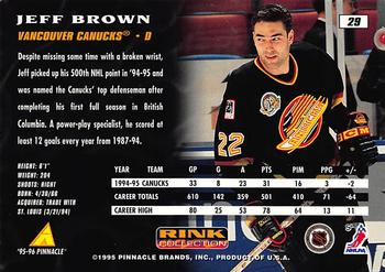 1995-96 Pinnacle - Rink Collection #29 Jeff Brown Back