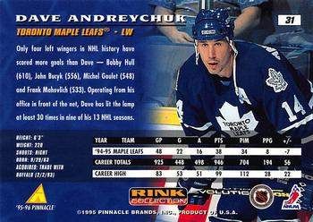 1995-96 Pinnacle - Rink Collection #31 Dave Andreychuk Back