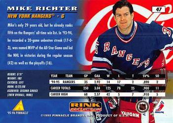 1995-96 Pinnacle - Rink Collection #47 Mike Richter Back