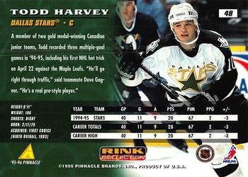 1995-96 Pinnacle - Rink Collection #48 Todd Harvey Back