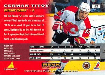 1995-96 Pinnacle - Rink Collection #52 German Titov Back