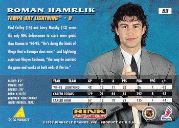 1995-96 Pinnacle - Rink Collection #59 Roman Hamrlik Back