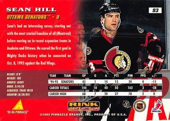 1995-96 Pinnacle - Rink Collection #93 Sean Hill Back