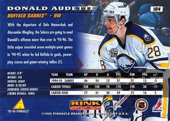 1995-96 Pinnacle - Rink Collection #104 Donald Audette Back