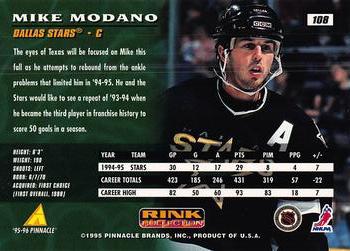 1995-96 Pinnacle - Rink Collection #108 Mike Modano Back