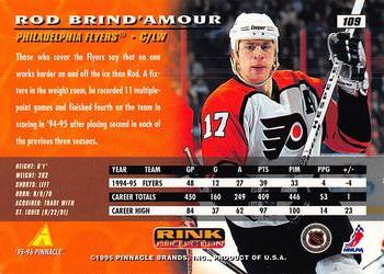 1995-96 Pinnacle - Rink Collection #109 Rod Brind'Amour Back