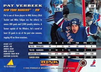 1995-96 Pinnacle - Rink Collection #111 Pat Verbeek Back