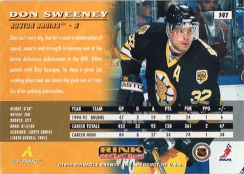 1995-96 Pinnacle - Rink Collection #141 Don Sweeney Back