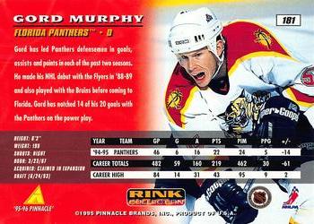 1995-96 Pinnacle - Rink Collection #181 Gord Murphy Back
