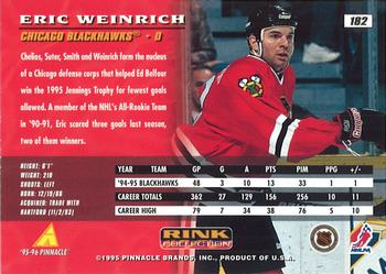 1995-96 Pinnacle - Rink Collection #182 Eric Weinrich Back