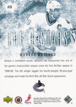 2004-05 Upper Deck - Three Stars #AS9 Markus Naslund Back