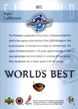 2004-05 Upper Deck - World's Best #WB13 Kari Lehtonen Back