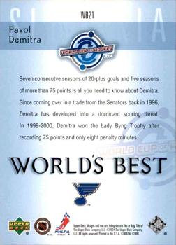 2004-05 Upper Deck - World's Best #WB21 Pavol Demitra Back
