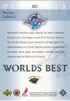 2004-05 Upper Deck - World's Best #WB23 Marian Gaborik Back