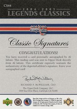 2004-05 Upper Deck Legends Classics - Classic Signatures #CS44 Al Iafrate Back