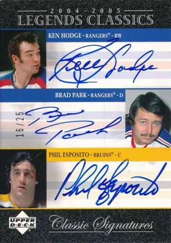 2004-05 Upper Deck Legends Classics - Classic Signatures #TC8 Ken Hodge / Brad Park / Phil Esposito Front