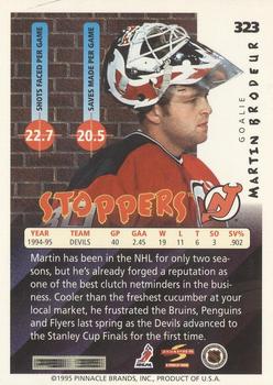 1995-96 Score #323 Martin Brodeur Back