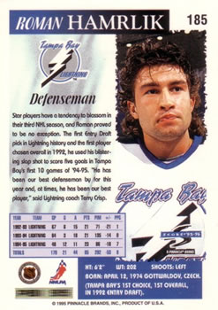 1995-96 Score #185 Roman Hamrlik Back