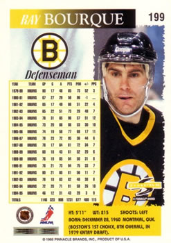 1995-96 Score #199 Ray Bourque Back