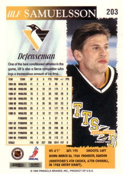 1995-96 Score #203 Ulf Samuelsson Back