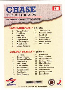 1995-96 Score #330 Chase Program Checklist Back