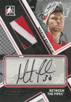 2008-09 In The Game Between The Pipes - Auto Emblems #AE-MB Martin Brodeur  Front