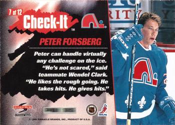 1995-96 Score - Check-It #7 Peter Forsberg Back