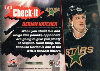 1995-96 Score - Check-It #8 Derian Hatcher Back