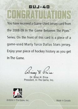 2008-09 In The Game Between The Pipes - Game-Used Jerseys #GUJ-40 Marty Turco  Back