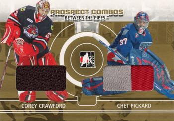 2008-09 In The Game Between The Pipes - Prospect Combos Gold #PC-10 Corey Crawford / Chet Pickard  Front