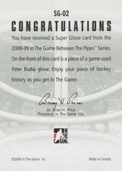 2008-09 In The Game Between The Pipes - Super Glove #SG-02 Peter Budaj  Back