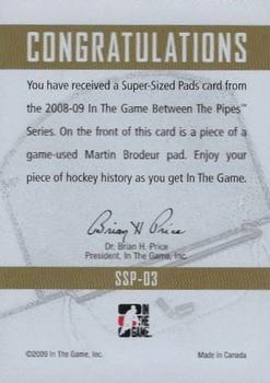 2008-09 In The Game Between The Pipes - Super-Sized Pads #SSP-03 Martin Brodeur  Back