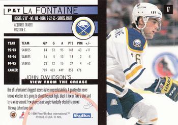 1995-96 SkyBox Impact #17 Pat LaFontaine Back