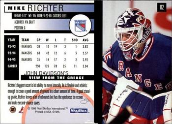 1995-96 SkyBox Impact #112 Mike Richter Back
