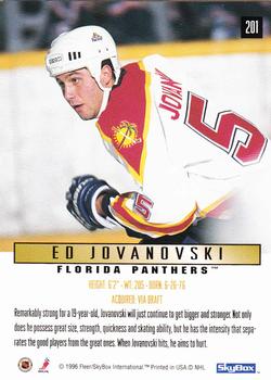 1995-96 SkyBox Impact #201 Ed Jovanovski Back
