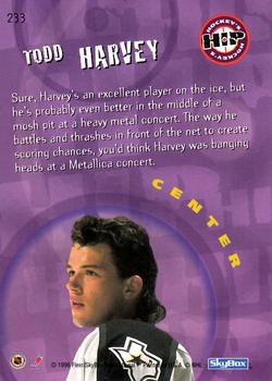1995-96 SkyBox Impact #233 Todd Harvey Back