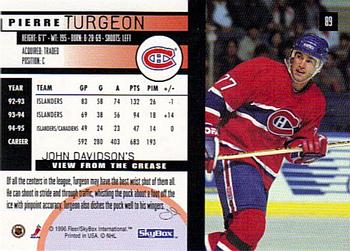 1995-96 SkyBox Impact #89 Pierre Turgeon Back
