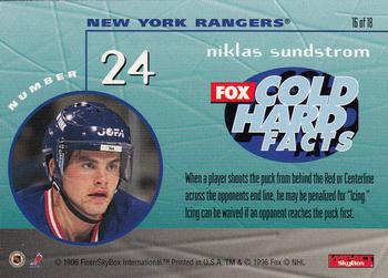 1995-96 SkyBox Impact - NHL on FOX #16 Niklas Sundstrom Back
