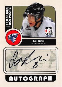 2008-09 In The Game Heroes and Prospects - Autographs #A-JNI Jyri Niemi  Front